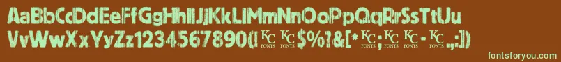 Indiepressdemo Font – Green Fonts on Brown Background