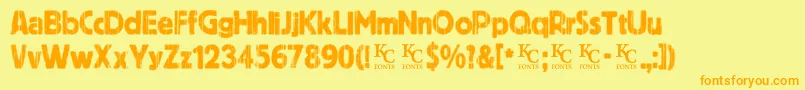 Indiepressdemo Font – Orange Fonts on Yellow Background