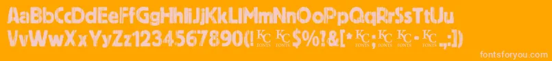 Indiepressdemo Font – Pink Fonts on Orange Background