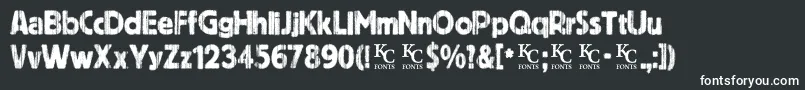 Indiepressdemo-fontti – valkoiset fontit mustalla taustalla