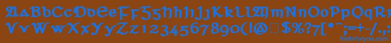 SeanchlГіDubh Font – Blue Fonts on Brown Background