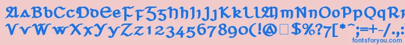 SeanchlГіDubh Font – Blue Fonts on Pink Background
