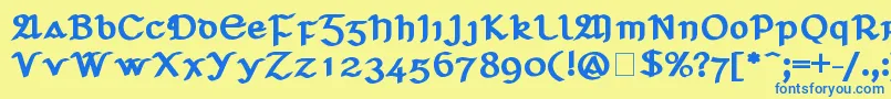 SeanchlГіDubh Font – Blue Fonts on Yellow Background