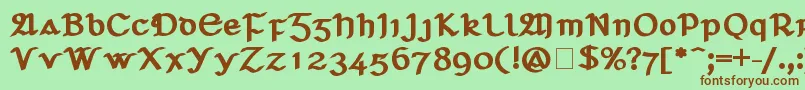 SeanchlГіDubh-fontti – ruskeat fontit vihreällä taustalla
