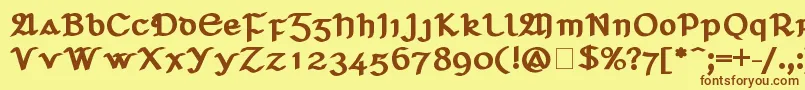 SeanchlГіDubh Font – Brown Fonts on Yellow Background