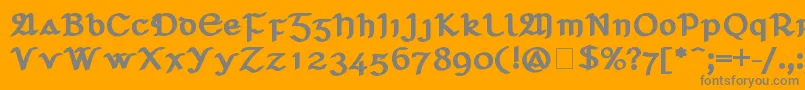 Fonte SeanchlГіDubh – fontes cinzas em um fundo laranja