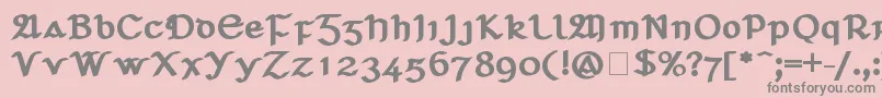 Fonte SeanchlГіDubh – fontes cinzas em um fundo rosa