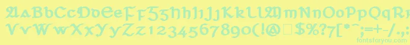 SeanchlГіDubh-Schriftart – Grüne Schriften auf gelbem Hintergrund