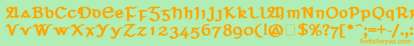 SeanchlГіDubh Font – Orange Fonts on Green Background