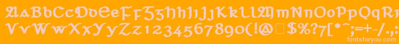 フォントSeanchlГіDubh – オレンジの背景にピンクのフォント