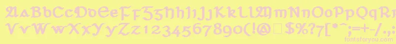 SeanchlГіDubh-fontti – vaaleanpunaiset fontit keltaisella taustalla