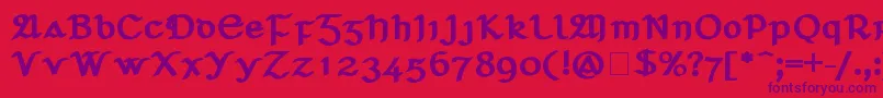 SeanchlГіDubh Font – Purple Fonts on Red Background