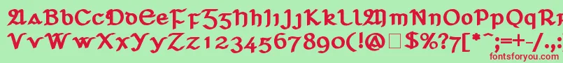 SeanchlГіDubh Font – Red Fonts on Green Background