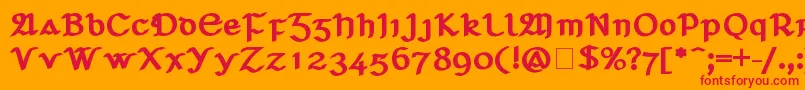 SeanchlГіDubh-Schriftart – Rote Schriften auf orangefarbenem Hintergrund