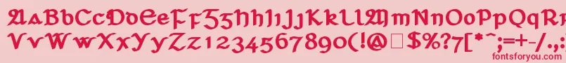 SeanchlГіDubh-Schriftart – Rote Schriften auf rosa Hintergrund