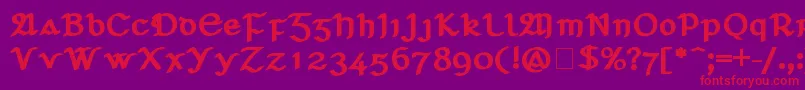 フォントSeanchlГіDubh – 紫の背景に赤い文字