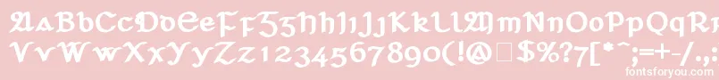 フォントSeanchlГіDubh – ピンクの背景に白い文字