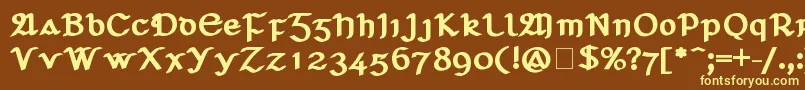 SeanchlГіDubh Font – Yellow Fonts on Brown Background
