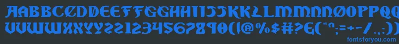 SableLionExpanded Font – Blue Fonts on Black Background