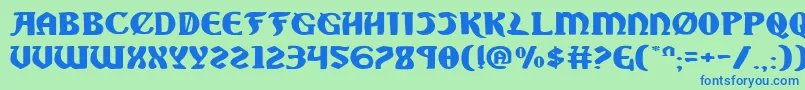 SableLionExpanded Font – Blue Fonts on Green Background