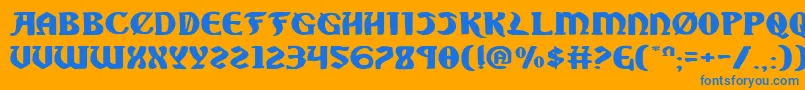 SableLionExpanded Font – Blue Fonts on Orange Background