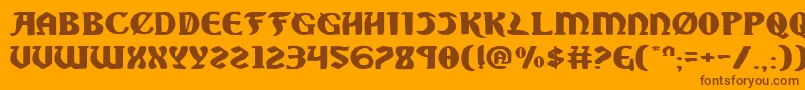 SableLionExpanded Font – Brown Fonts on Orange Background