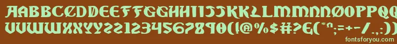 SableLionExpanded Font – Green Fonts on Brown Background