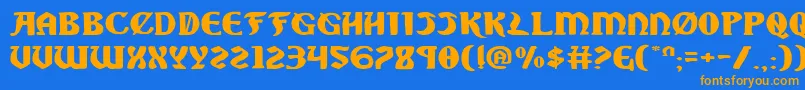 SableLionExpanded Font – Orange Fonts on Blue Background