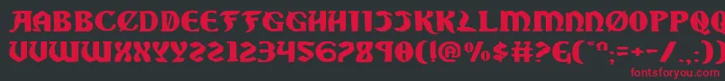 SableLionExpanded Font – Red Fonts on Black Background
