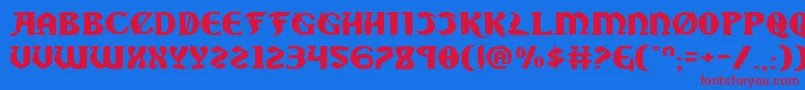 SableLionExpanded Font – Red Fonts on Blue Background