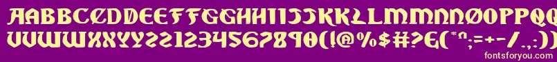 SableLionExpanded Font – Yellow Fonts on Purple Background