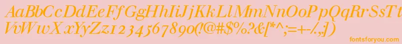 WalbaumossskItalic Font – Orange Fonts on Pink Background