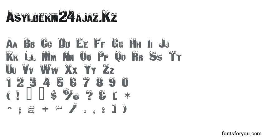 Schriftart Asylbekm24ajaz.Kz – Alphabet, Zahlen, spezielle Symbole
