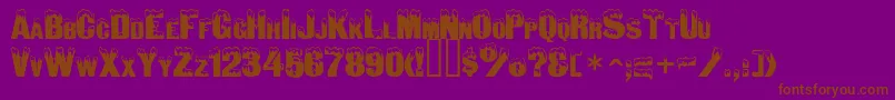 フォントAsylbekm24ajaz.Kz – 紫色の背景に茶色のフォント
