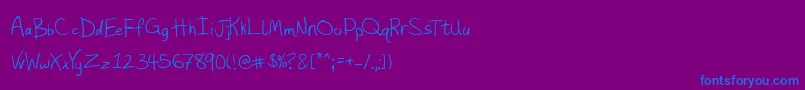 Hashtag-Schriftart – Blaue Schriften auf violettem Hintergrund