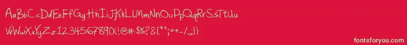 Hashtag Font – Green Fonts on Red Background