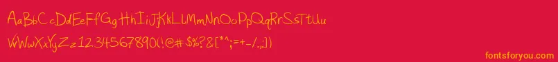 Hashtag Font – Orange Fonts on Red Background