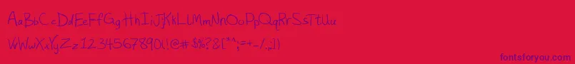 Hashtag Font – Purple Fonts on Red Background