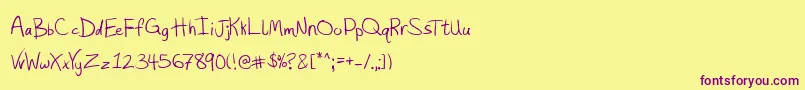 Hashtag Font – Purple Fonts on Yellow Background