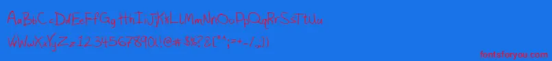 Hashtag Font – Red Fonts on Blue Background