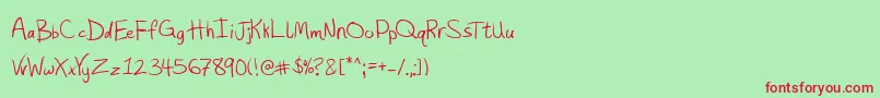 Hashtag Font – Red Fonts on Green Background