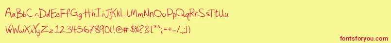 Hashtag Font – Red Fonts on Yellow Background