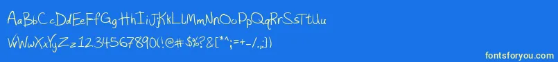 フォントHashtag – 黄色の文字、青い背景