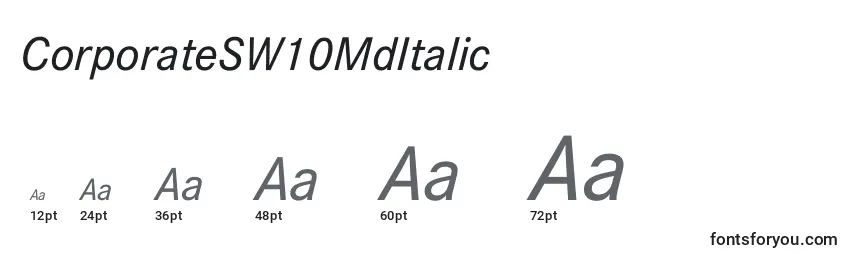 CorporateSW10MdItalic Font Sizes