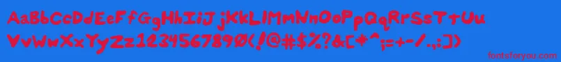 SplatsUnsplatted Font – Red Fonts on Blue Background