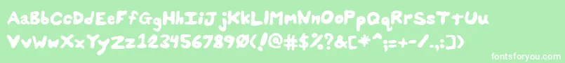 SplatsUnsplatted-Schriftart – Weiße Schriften auf grünem Hintergrund