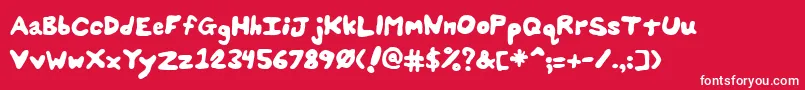 フォントSplatsUnsplatted – 赤い背景に白い文字