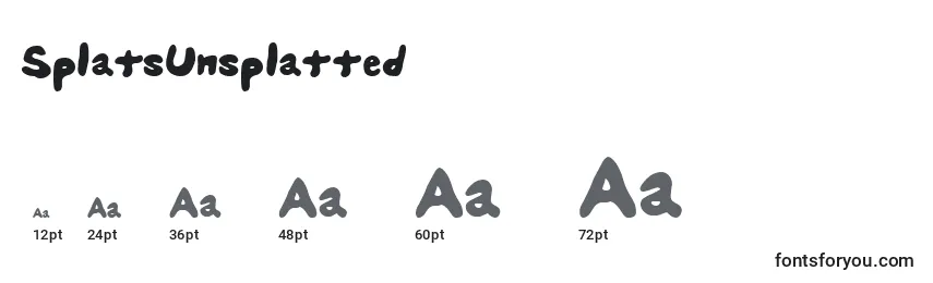 SplatsUnsplatted Font Sizes