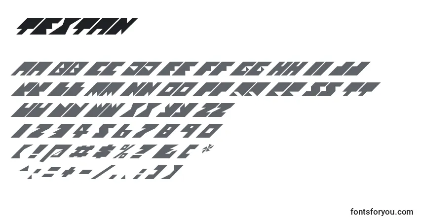 Шрифт Textan – алфавит, цифры, специальные символы