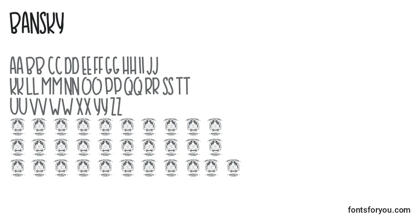 Schriftart Bansky (65321) – Alphabet, Zahlen, spezielle Symbole